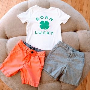 🍀Born Lucky Shirt and Shorts Lot! 🍀